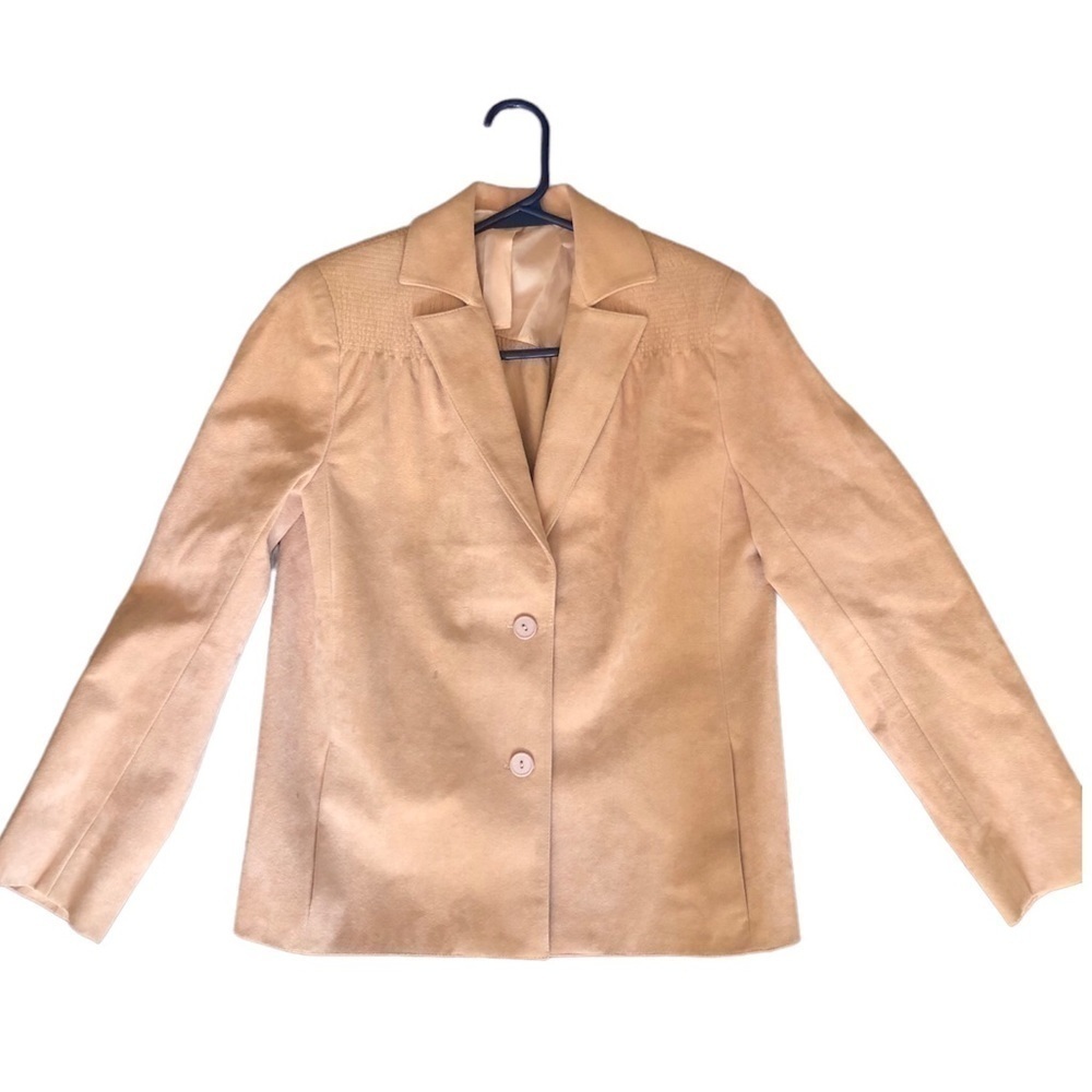 BRODKIN Ultrasuede beige jacket Vintage blazer lightweight suede - Picture 6 of 7